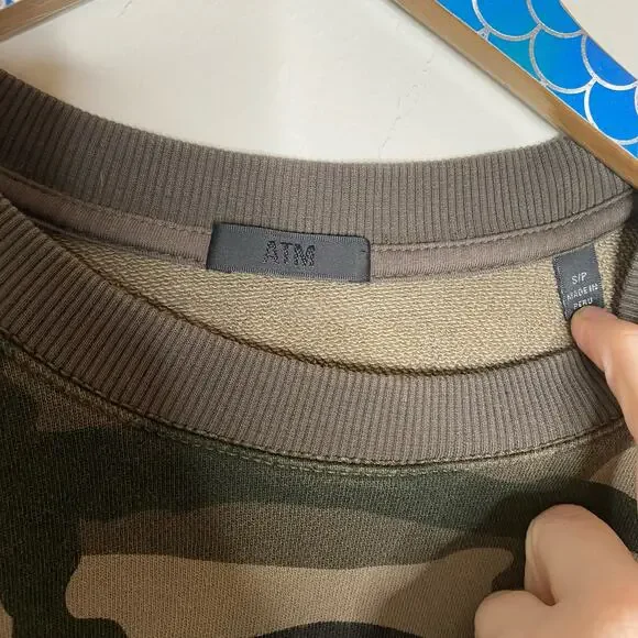 ATM ANTHONY THOMAS MELILLO French Terry Jungle Camo Crewneck Sweatshirt Small - Picture 7 of 11